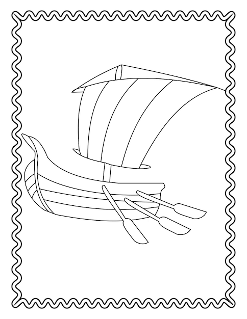 Ручной рисунок корабля вектор