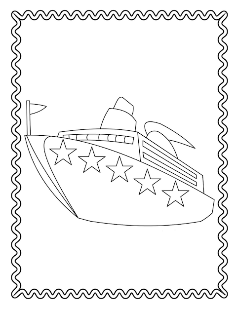 Hand drawing ship vector