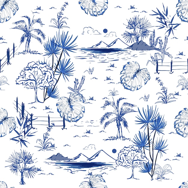 Hand drawing sketch seamless pattern