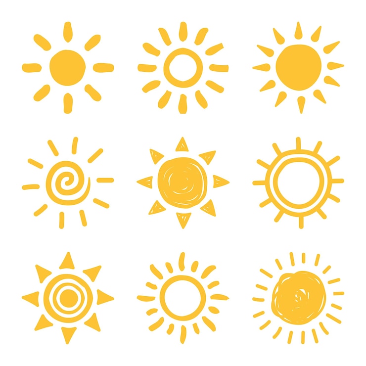 Hand drawing sun doddle.