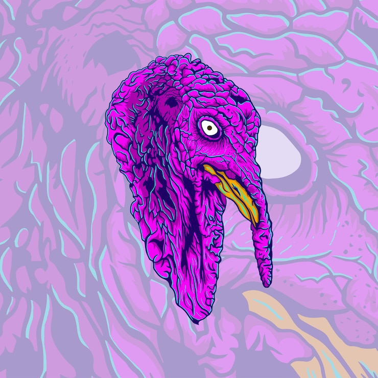Vector hand drawing turkey head illustration design