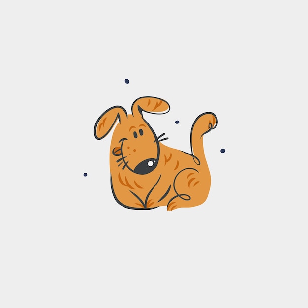 Hand drawing vector abstract cute dog doodle illustration Cartoon dog and puppy characters design concept collection Vector funny pet animals isolated Doodle cartoon icon of cute puppy characters