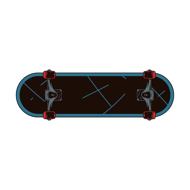 Ручной рисунок векторной доски скейтборд элемент Иллюстрация