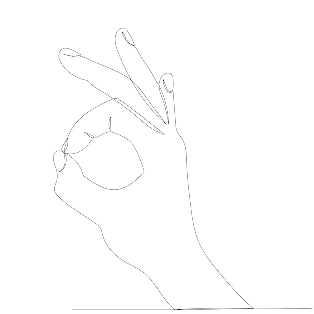 Vector hand drawing with one continuous line isolated vector