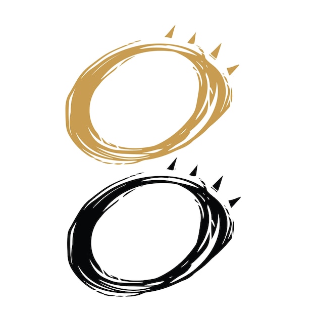 Vector hand drawn 2 colors minimalist solar eclipse, illustrator vector logo design.