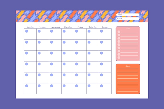 hand drawn 2023 monthly planner calendar template