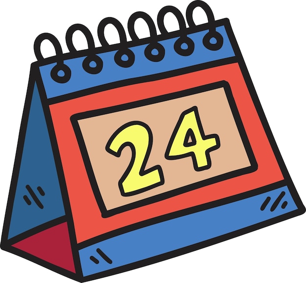 Vector hand drawn 24 day calendar illustration