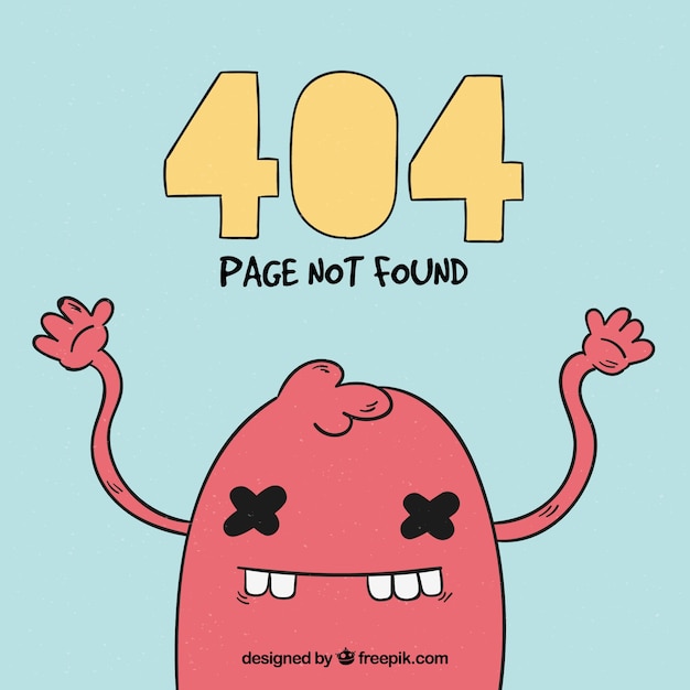 Hand drawn 404 error
