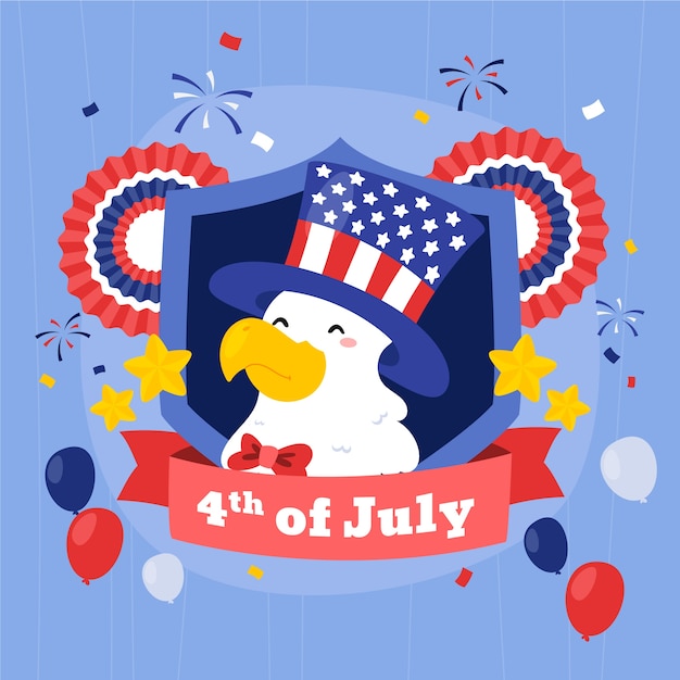 Vector hand drawn 4th of july illustration