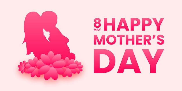Ручной обращается 8 мая женский день векторная иллюстрация матери, держащей маленького сына на руках подходит для