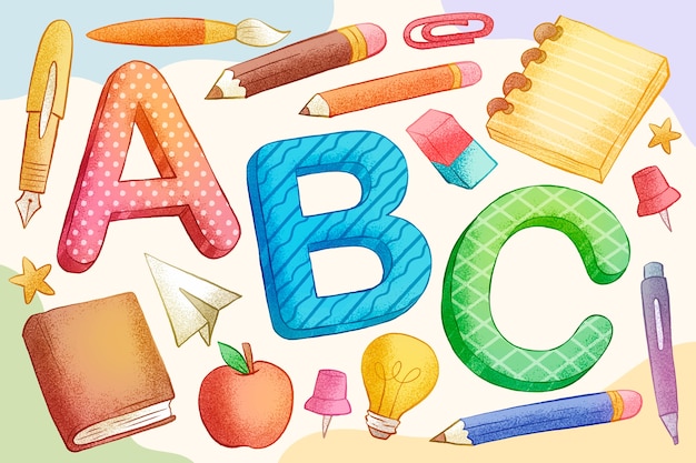 Vector hand drawn abc background