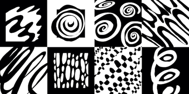 Vector hand drawn abstract art or symbol with simple bold geometric shape, circle, wave, noise.