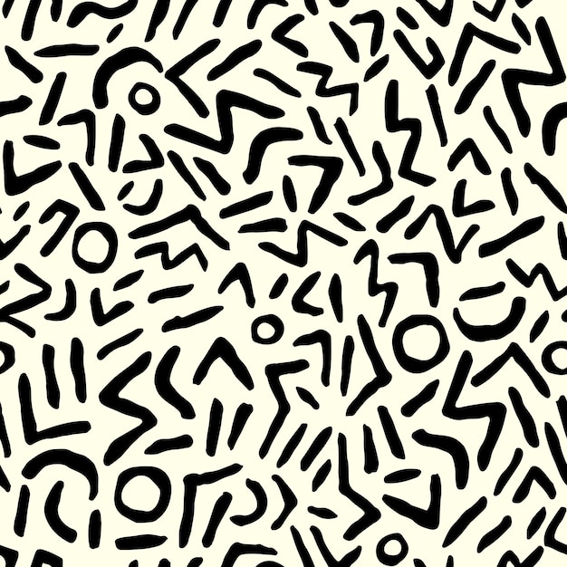 Vector hand drawn abstract decorative seamless pattern repeating background tileable wallpaper print