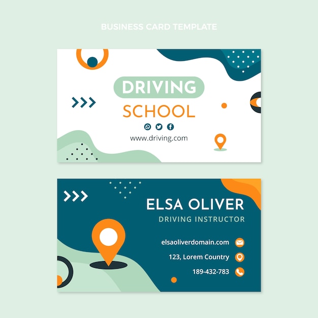 Vector hand drawn abstract driving school template