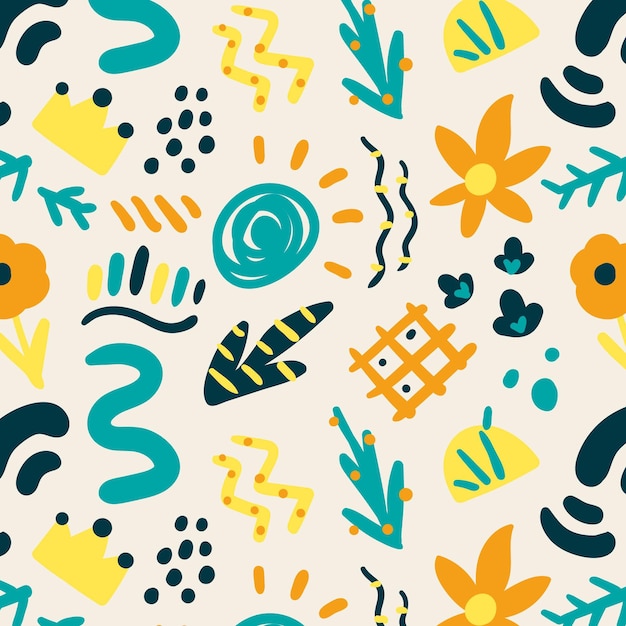 Vector hand drawn abstract element pattern