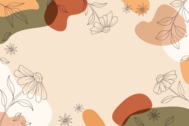 Vector hand drawn abstract floral background