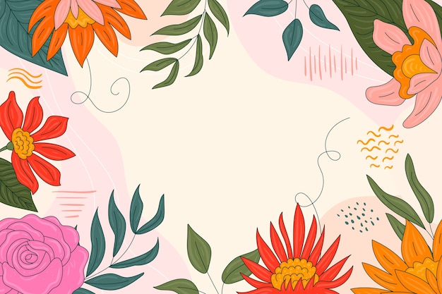 Hand drawn abstract floral background