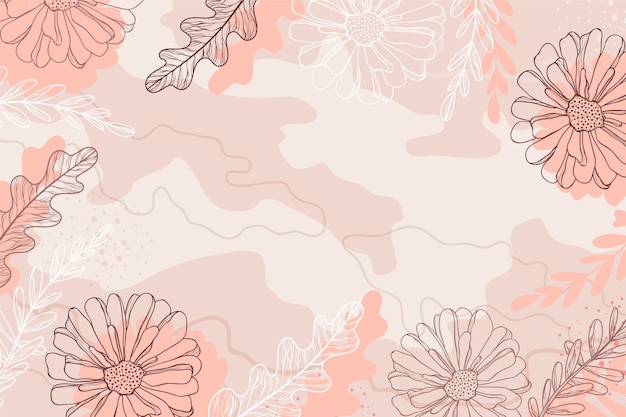 Hand drawn abstract floral background