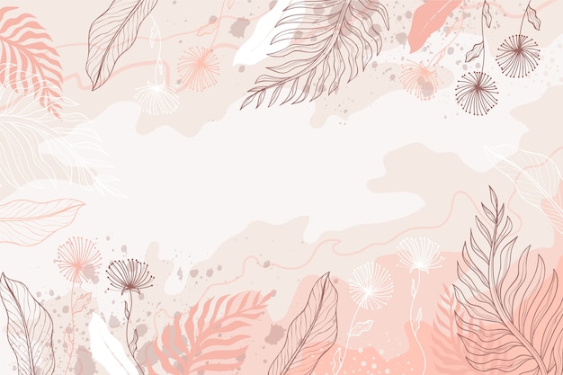 Vector hand drawn abstract floral background