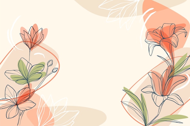 Vector hand drawn abstract floral background