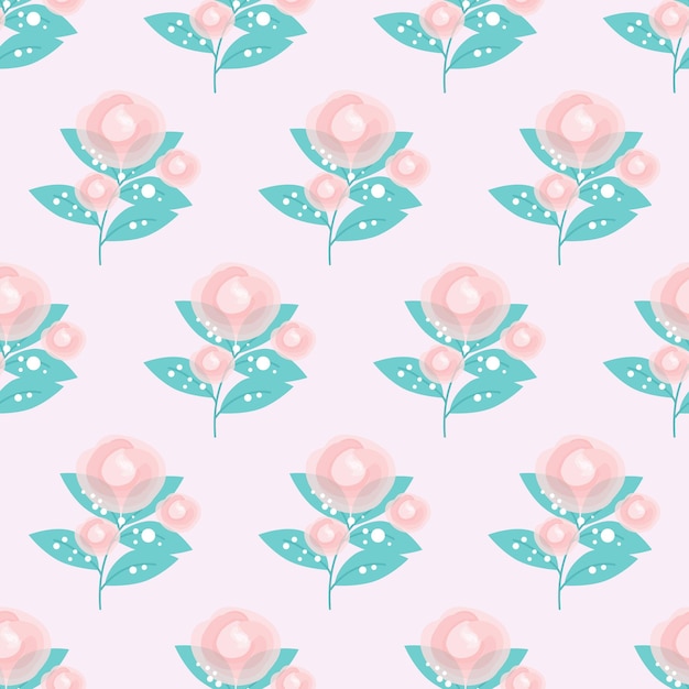 Hand drawn abstract flower seamless pattern premium vector