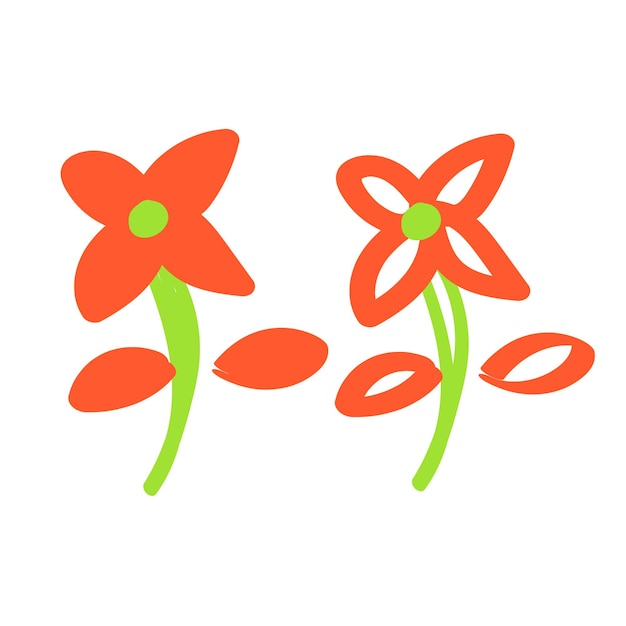 Hand drawn abstract flower - vector illustration