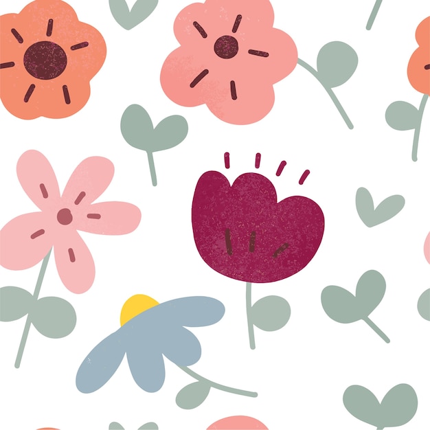 Hand drawn abstract flowers background