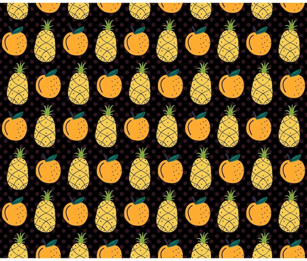 Hand drawn abstract fruit pattern. Hand drawn fruit background. Organic doodle pattern background.