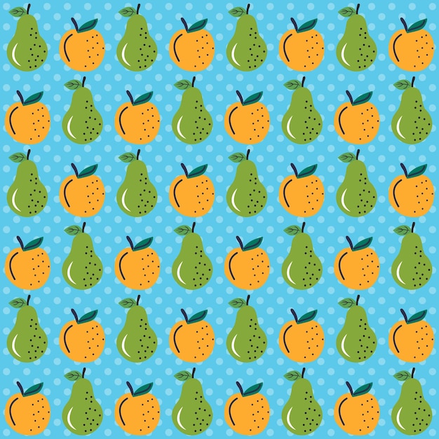 Hand drawn abstract fruit pattern. Hand drawn fruit background. Organic doodle pattern background.