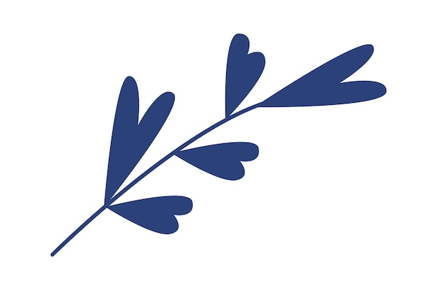 Hand drawn abstract leaf branch for decor flat icon