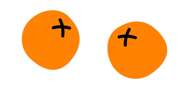 Ручной обращается абстрактные апельсины плоский значок
