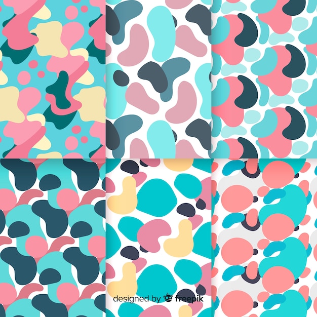 Hand drawn abstract pattern collection with bubbles