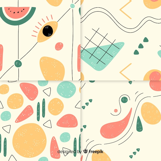 Hand drawn abstract pattern collection