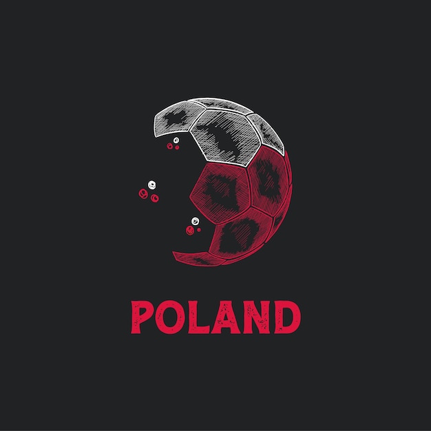 Hand Drawn Abstract Poland Football Logo designs vector Soccer championship banner vector