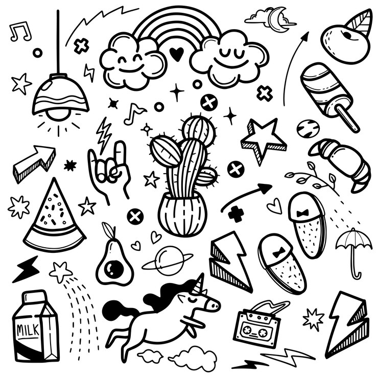 वेक्टर hand drawn abstract scribble doodle