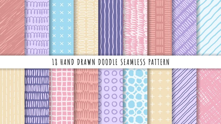 Vector hand drawn abstract seamless pattern