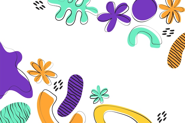 Hand drawn abstract shape background with colorful design