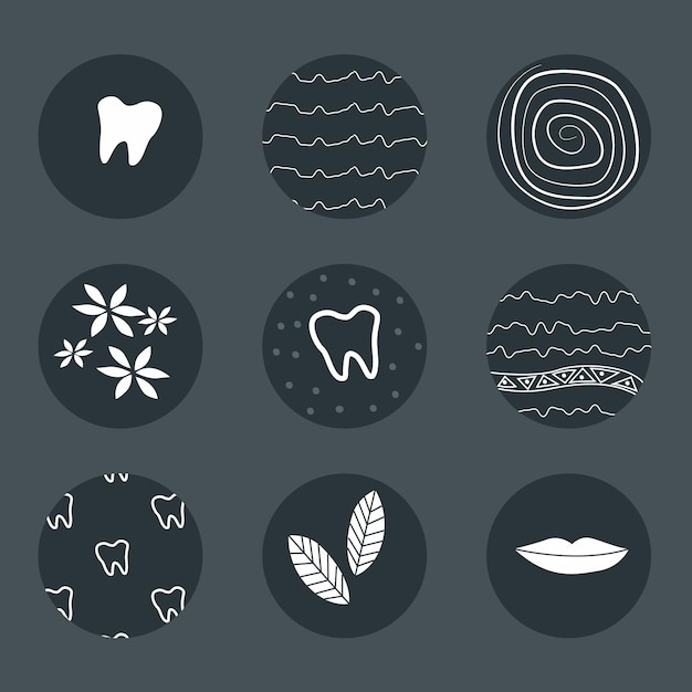 Hand drawn abstract shape minimalist Instagram highlight collection