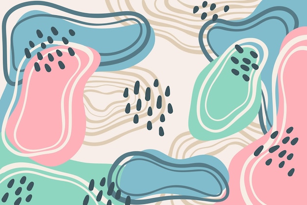 Hand drawn abstract shapes background