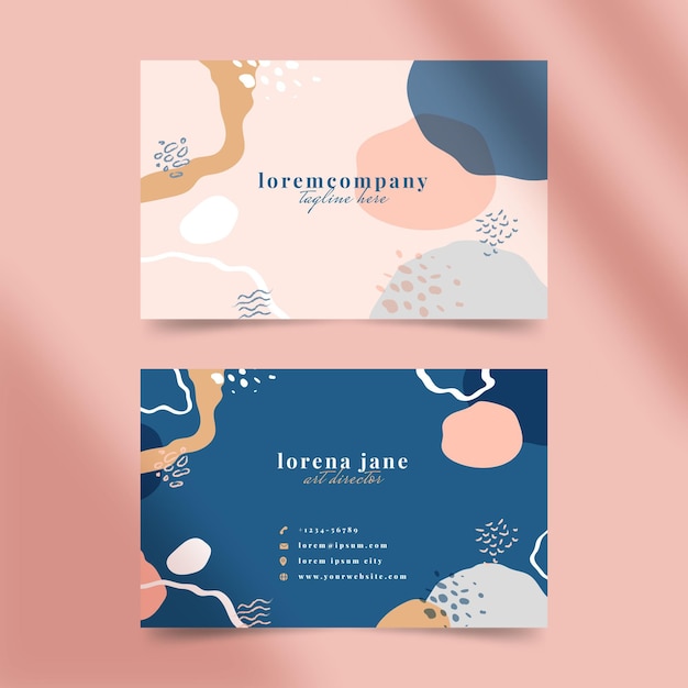 Hand drawn abstract shapes business cards