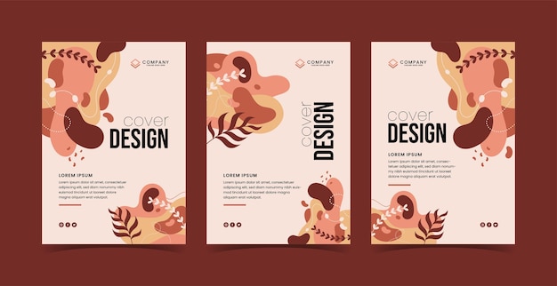 Hand drawn abstract shapes cover design template