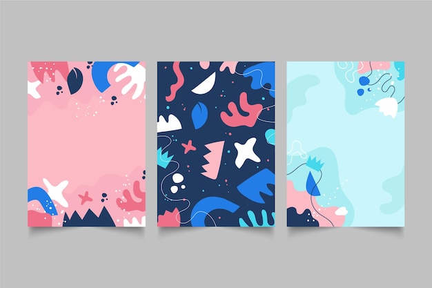 Vector hand drawn abstract shapes covers