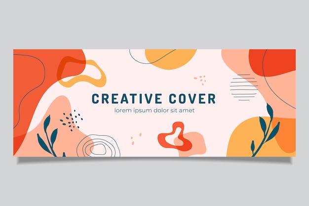 Hand drawn abstract shapes facebook cover