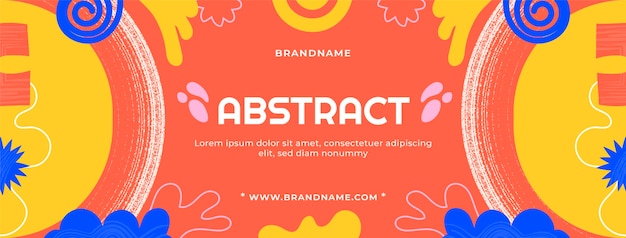 hand drawn abstract shapes facebook cover