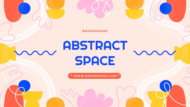 Vector hand drawn abstract shapes youtube thumbnail