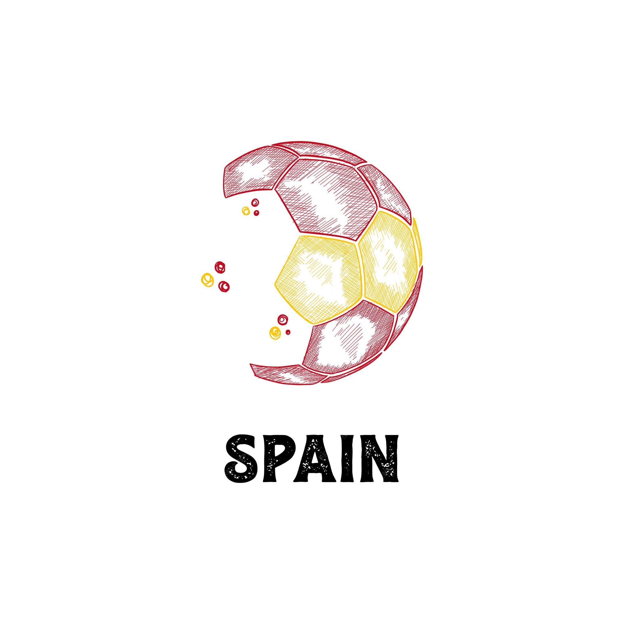 Premium Vector | Hand drawn abstract spain football logo designs vector