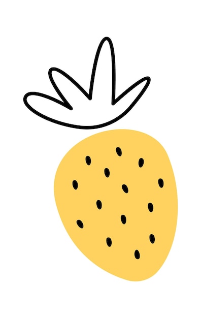 Hand drawn abstract strawberry flat icon