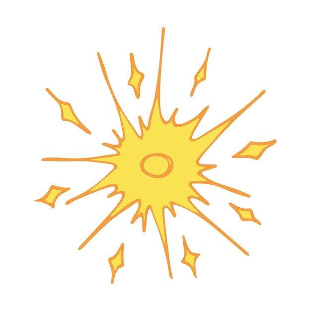 Hand drawn abstract sun symbol Summer doodle Single vector element for design