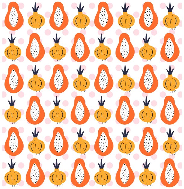 Hand drawn abstract vegetable pattern. Hand drawn vegetable background. Organic doodle pattern