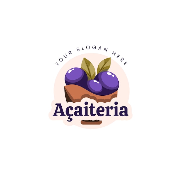 Vector hand drawn acaiteria logo template